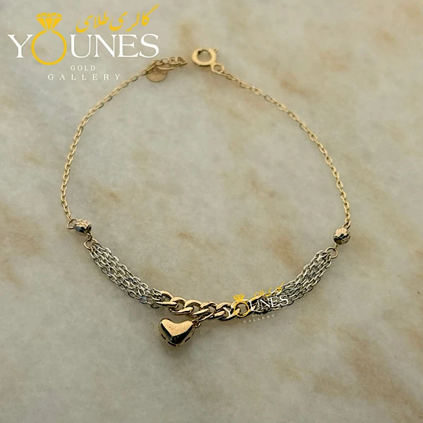 دستبند تمام طلا کارتیر قلبی